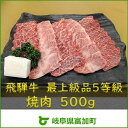 【ふるさと納税】飛騨牛焼肉 もも・ばら500g 最上級品5等...