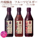 お酢飲料人気ランク7位　口コミ数「2件」評価「4.5」「【ふるさと納税】 果実酢 ビネガー フルーツ 酢 飲む酢 お料理 毎日使える 飲み比べセット 360ml 3本 りんご ぶどう ブルーベリー ざくろ ヨーグルト アイスクリーム 炭酸水 ギフト 内堀醸造 送料無料 y2-242」