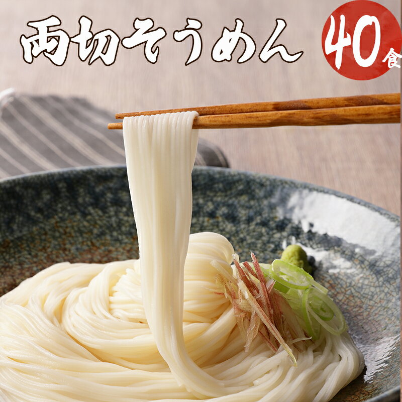 麺 そうめん 熟成麺 両切 たっぷり セット 20袋 40食 送料無料