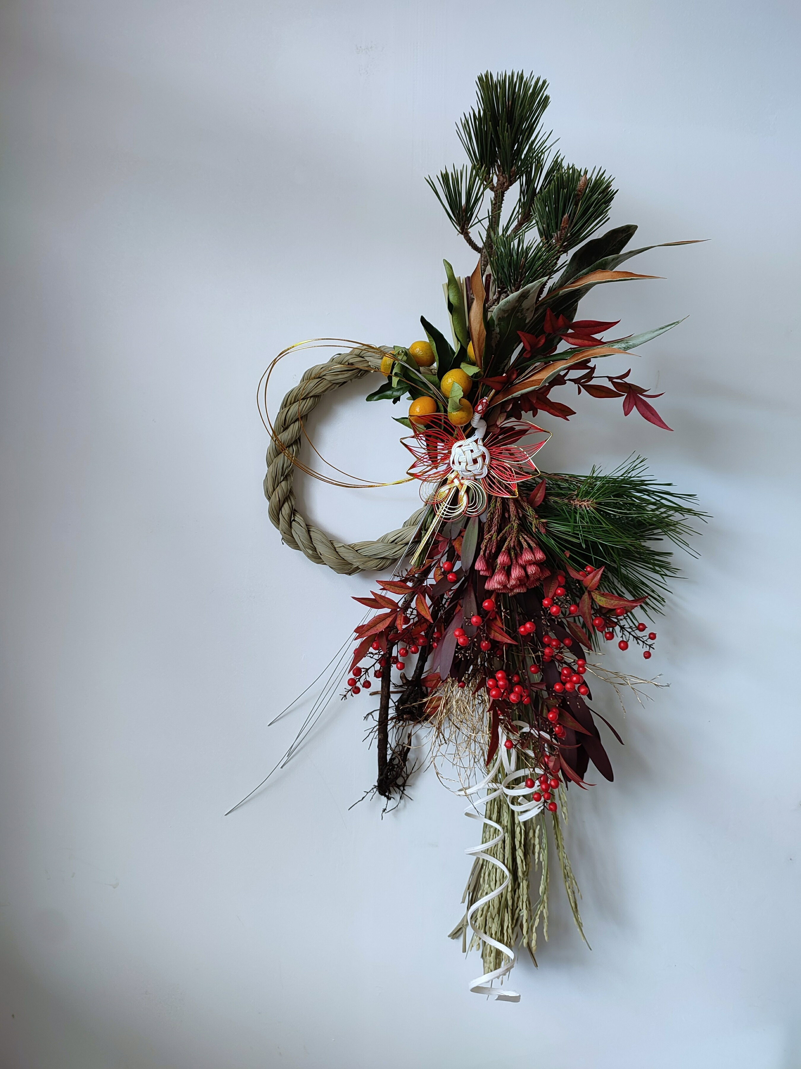 お正月 しめ縄 飾り 先行予約 受付中 インテリア お正月 プレゼント 松 南天 稲 インテリア メッセージ カード 付き 選べる タイプ ギフト プレゼント 送料無料 475