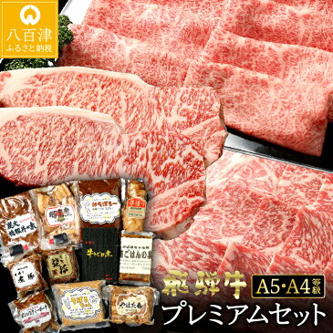 【ふるさと納税】 飛騨牛プレミアムセット ロース サーロイン ステーキ 焼豚 豚肉 黒毛和牛 和牛 牛肉 肉 しゃぶしゃぶ すき焼き 焼肉 A5 A4 霜降り 冷蔵 y14-44 送料無料