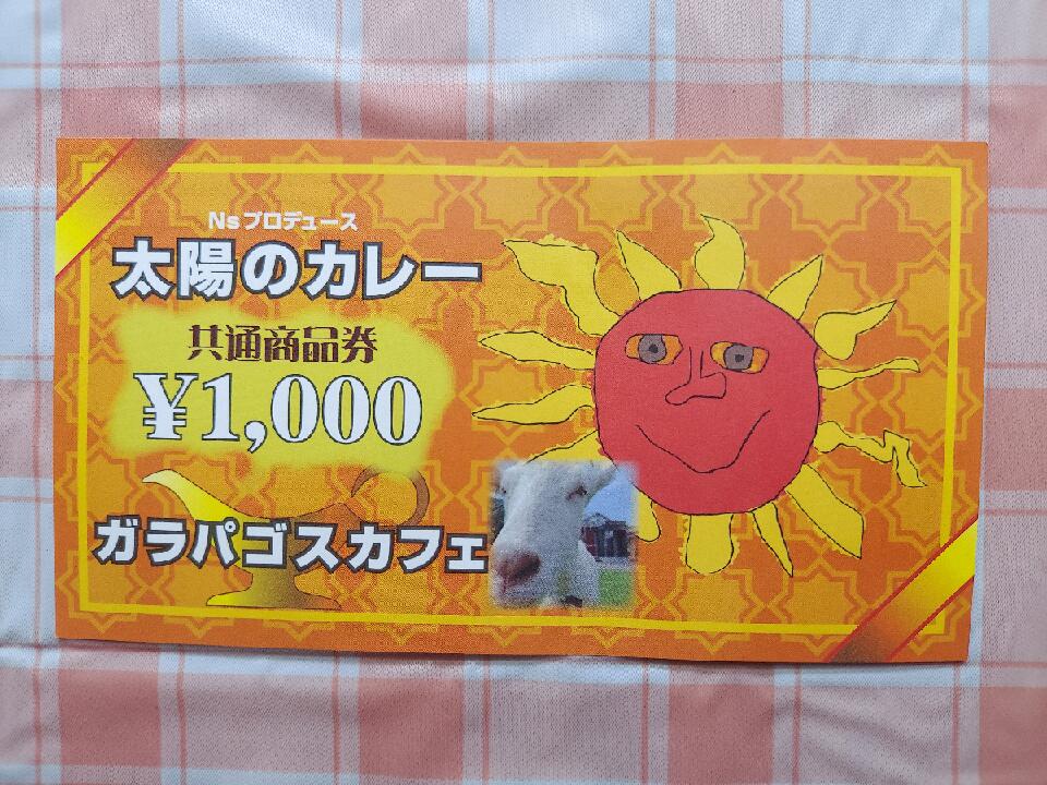 太陽のカレーキッチンカー&ガラパゴスカフェ共通商品券10,000円分