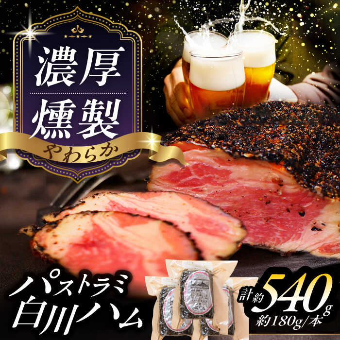 岐阜県産豚使用 パストラミハム 3本セット ハム はむ パストラミ 豚肉 肉 加工品 白川町 / 白川町農業開発[AWAH006]