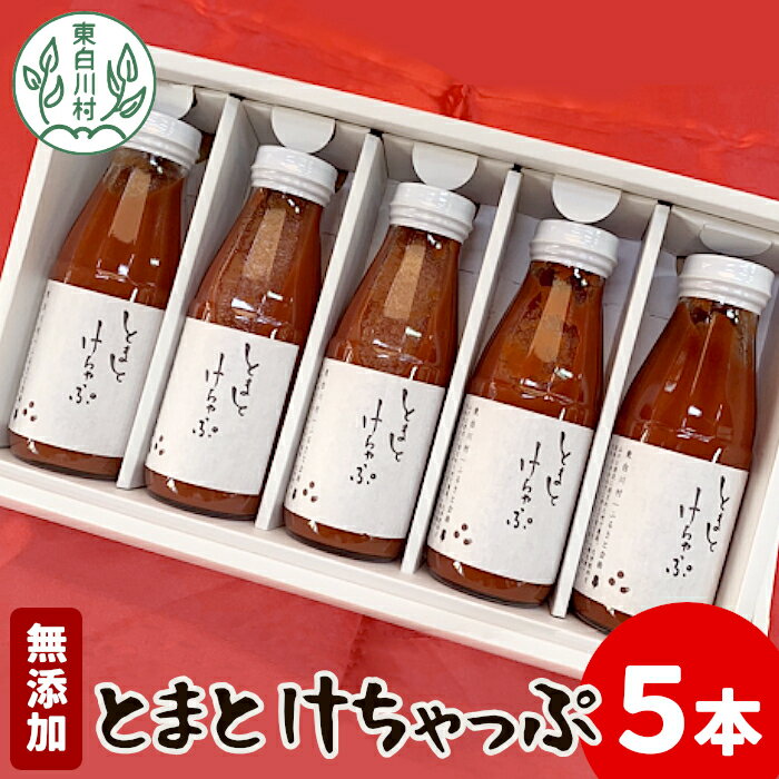 26位! 口コミ数「1件」評価「5」無添加 桃太郎トマトの トマトケチャップ 5本セット トマト 野菜 ケチャップ 調味料 ソース パスタ 東白川村 10500円