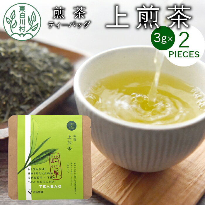 煎茶ティーバッグ 上煎茶 1袋 6g 3g×2個 東白川村産 岐阜県産 煎茶 ティーバッグ お茶 日本茶 ティーバック ティーパック ホット アイス おためし 1000円 1000円ポッキリ お買い物マラソン 買い回り