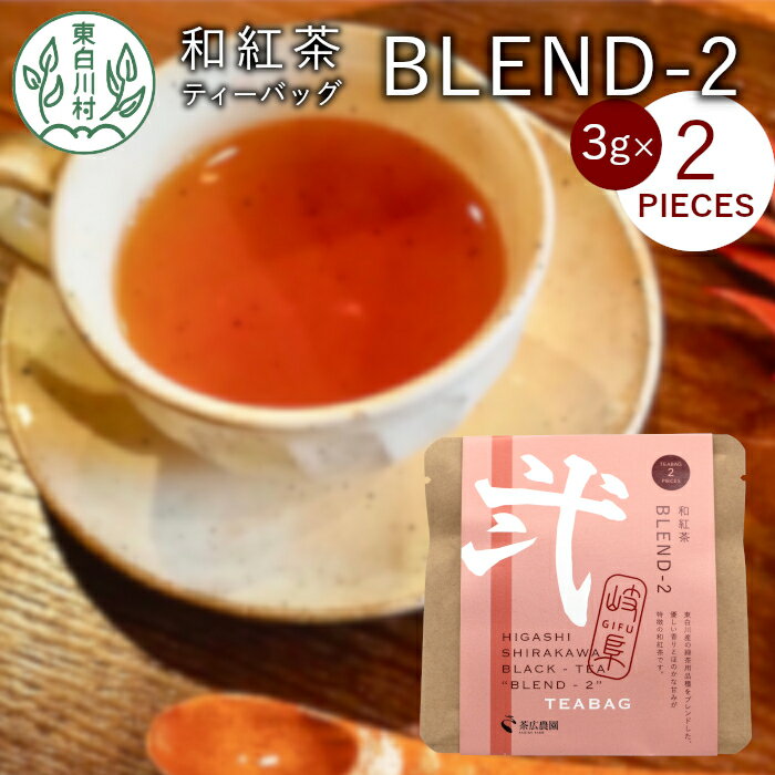 和紅茶ティーバッグ Blend-2 1袋 6g 3g×2個 東白川村産 岐阜県産 特選 和紅茶 紅茶 ティーバッグ お茶 ティーバック ティーパック ホット アイス おためし 1000円 1000円ポッキリ お買い物マラソン 買い回り