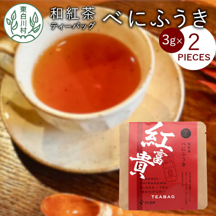 茶葉・ティーバッグ(紅茶)人気ランク13位　口コミ数「0件」評価「0」「【ふるさと納税】和紅茶ティーバッグ べにふうき 1袋 6g 3g×2個 東白川村産 岐阜県産 特選 和紅茶 紅茶 ティーバッグ お茶 ティーバック ティーパック ホット アイス おためし 1000円 1000円ポッキリ お買い物マラソン 買い回り」