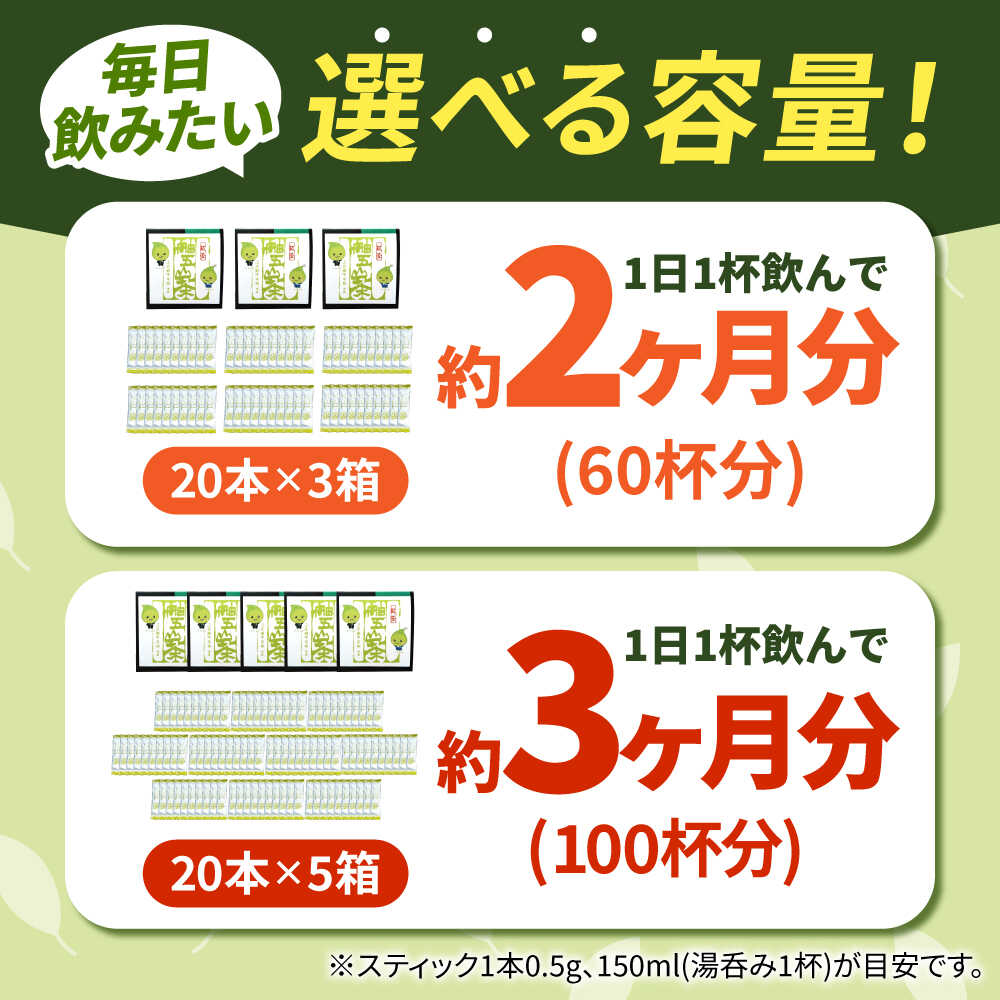 【ふるさと納税】＜選べる容量！＞舳五山茶 粉末 茶 スティック 60~100本 / 緑茶 日本茶 茶葉 茶ば お茶 茶摘み / 岐阜県 御嵩町 / 舳五山茶園委員会[AVAD003]