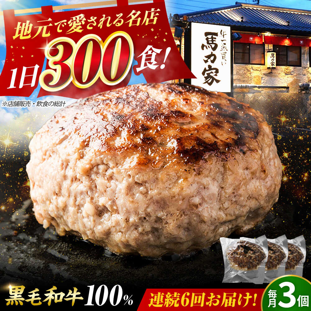 【ふるさと納税】【6回定期便】馬力家特製 ハンバーグ 3個 / 肉 牛肉 ハンバーグ / 御嵩町 / 馬力家[AVBO064]