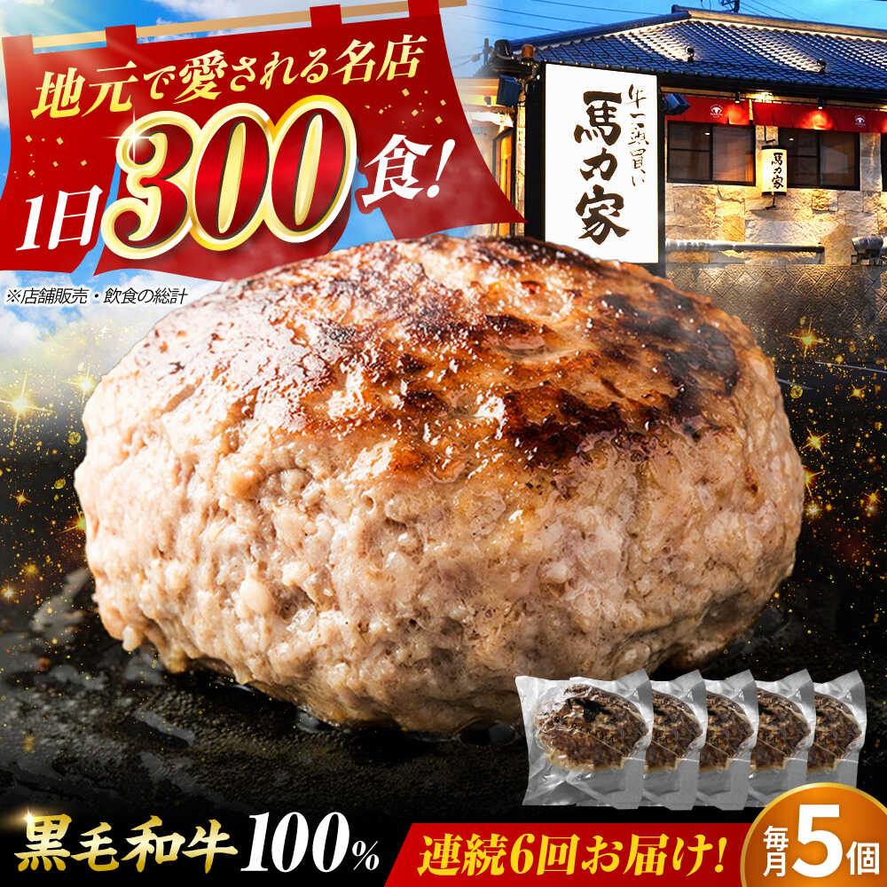 【ふるさと納税】【6回定期便】馬力家特製 超ハンバーグ 5個 / 肉 牛肉 ハンバーグ / 御嵩町 / 馬力家[AVBO067]