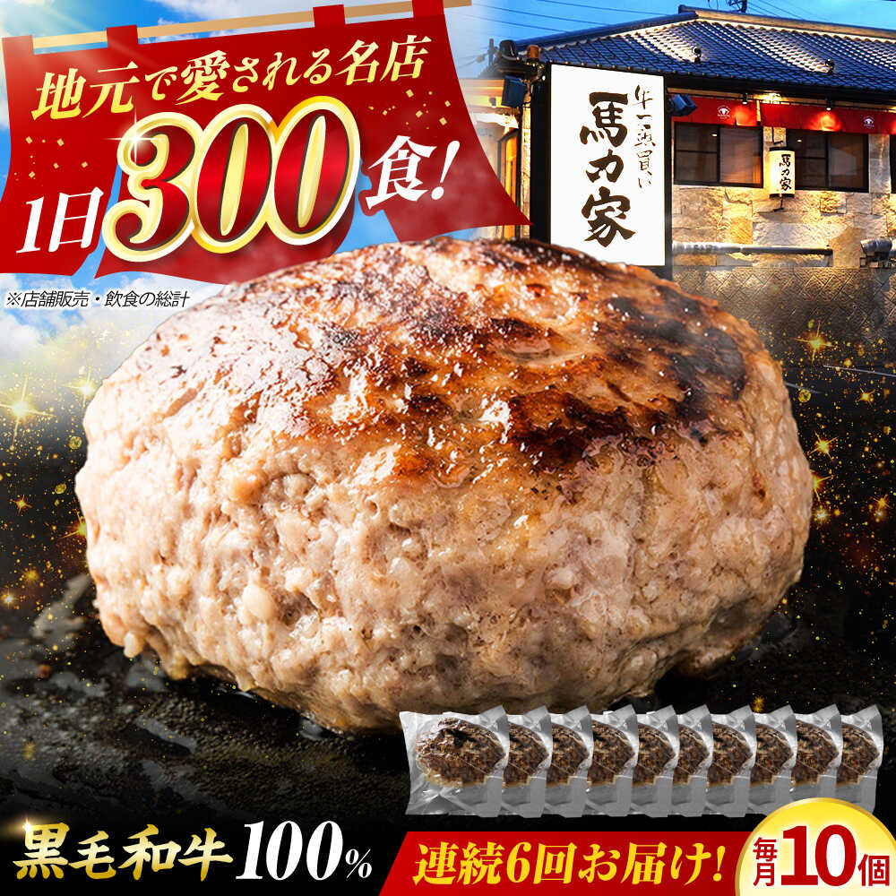 【ふるさと納税】【6回定期便】馬力家特製 超ハンバーグ 10個 / 肉 牛肉 ハンバーグ / 御嵩町 / 馬力家[AVBO070]