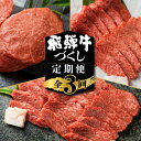 飛騨牛 【ふるさと納税】飛騨牛 定期便 3回お届け 白川郷 ももステーキ150g×3枚 焼肉用 肩バラ肉 ブリスケット 500g カルビ500g 食べ比べ 牛肉 国産 焼き肉 希少部位 ブリスケ A4等級以上 A4 A5 等級 高山米穀 岐阜県 白川村 贅沢 冷凍 50000円 5万円 [S358]