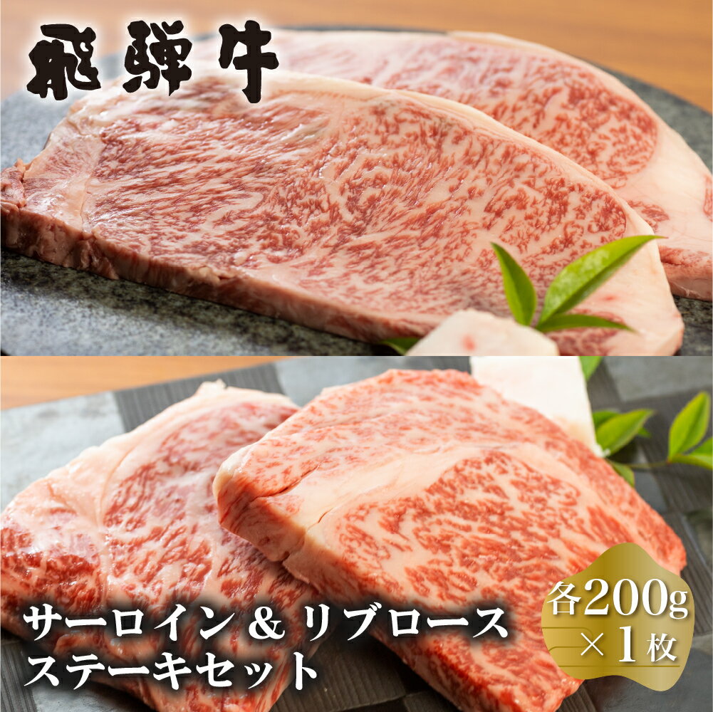 白川郷 飛騨牛 サーロインステーキ 200g×1枚 リブロースステーキ 200g×1枚 計400g 食べ比べ セット 牛肉 和牛 ステーキ 国産 肉 霜降り サーロイン A4等級以上 A4 A5 贅沢 冷凍 27000円 [S376]