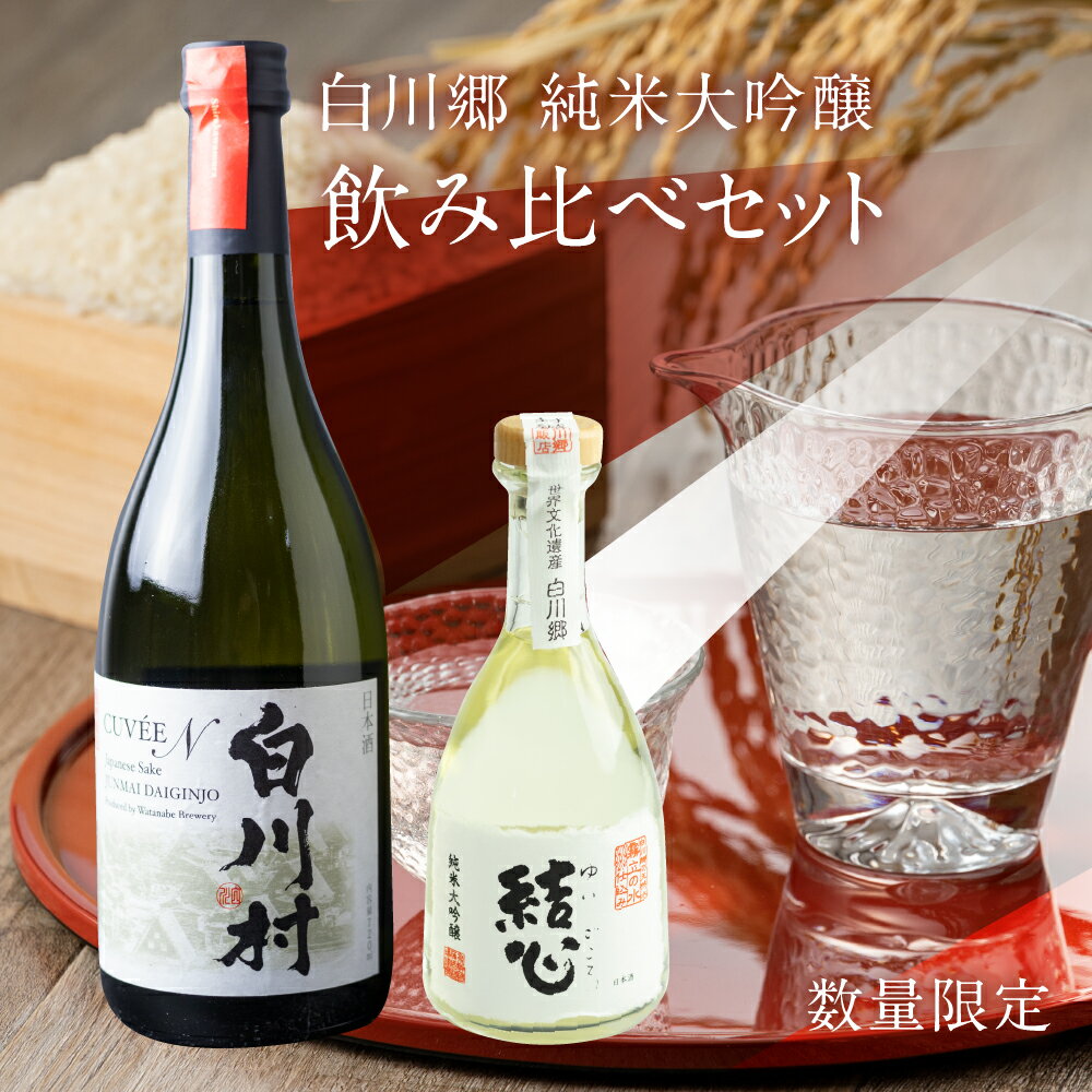 純米大吟醸 飲み比べセット 結心 500ml CUVEE45 720ml 1本 ずつ お酒 日本酒 白川村産 山田錦 やまだにしき 氷温熟成 特別なお酒 飛騨 の 地酒 世界遺産 白川郷 村内限定品 渡辺酒造店 蒲酒造場 オリジナル品 地酒 限定 ひだほまれ [S429]