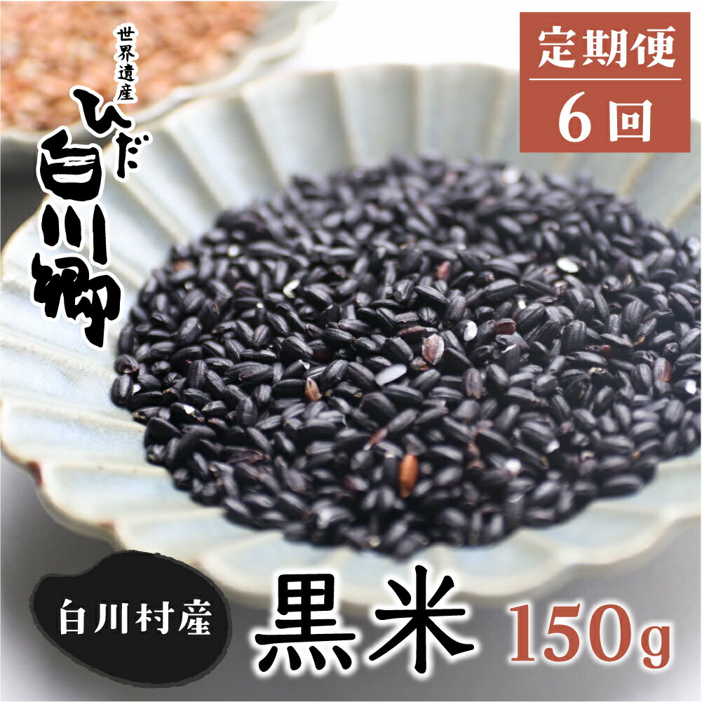 【ふるさと納税】《定期便 》6ヶ月 白川郷の古代米 黒米 150g 6回お届け 玄米 もち米 国産 紫黒米 雑穀 雑穀米 栄養豊富 岐阜県 白川村 観光地応援 15000円 [S265]