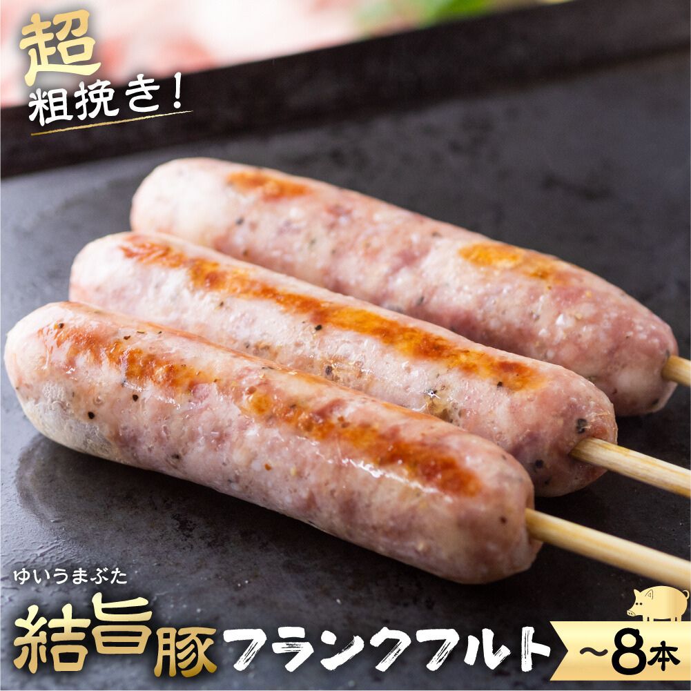 楽天岐阜県白川村【ふるさと納税】 選べる 訳あり 結旨豚 フランクフルト 4本 1～2袋 国産豚使用 ソーセージ 超粗挽き あらびき 簡易包装 白川村 結旨豚 フランク ブランド豚 焼肉 BBQ アウトドア おつまみ 6000円 10000円 [S418]