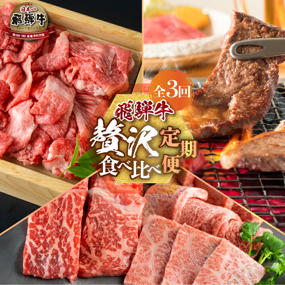 定期便 飛騨牛 3回 牛肉 ( カイノミ ステーキ / 焼肉 / 切り落とし ) 焼き肉 肉 希少部位 肉 牛肉 すき焼き お楽しみ 人気 白川村 50000円 5万円 [S345]