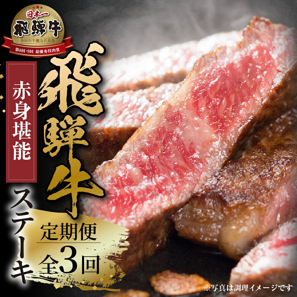 [定期便]全3回 飛騨牛 赤身 ステーキ 肉 飛騨牛 赤身肉 小分け 100g×3P 300g 定期 3回お届け 飛騨高山ミート 39000円 [MZ108]