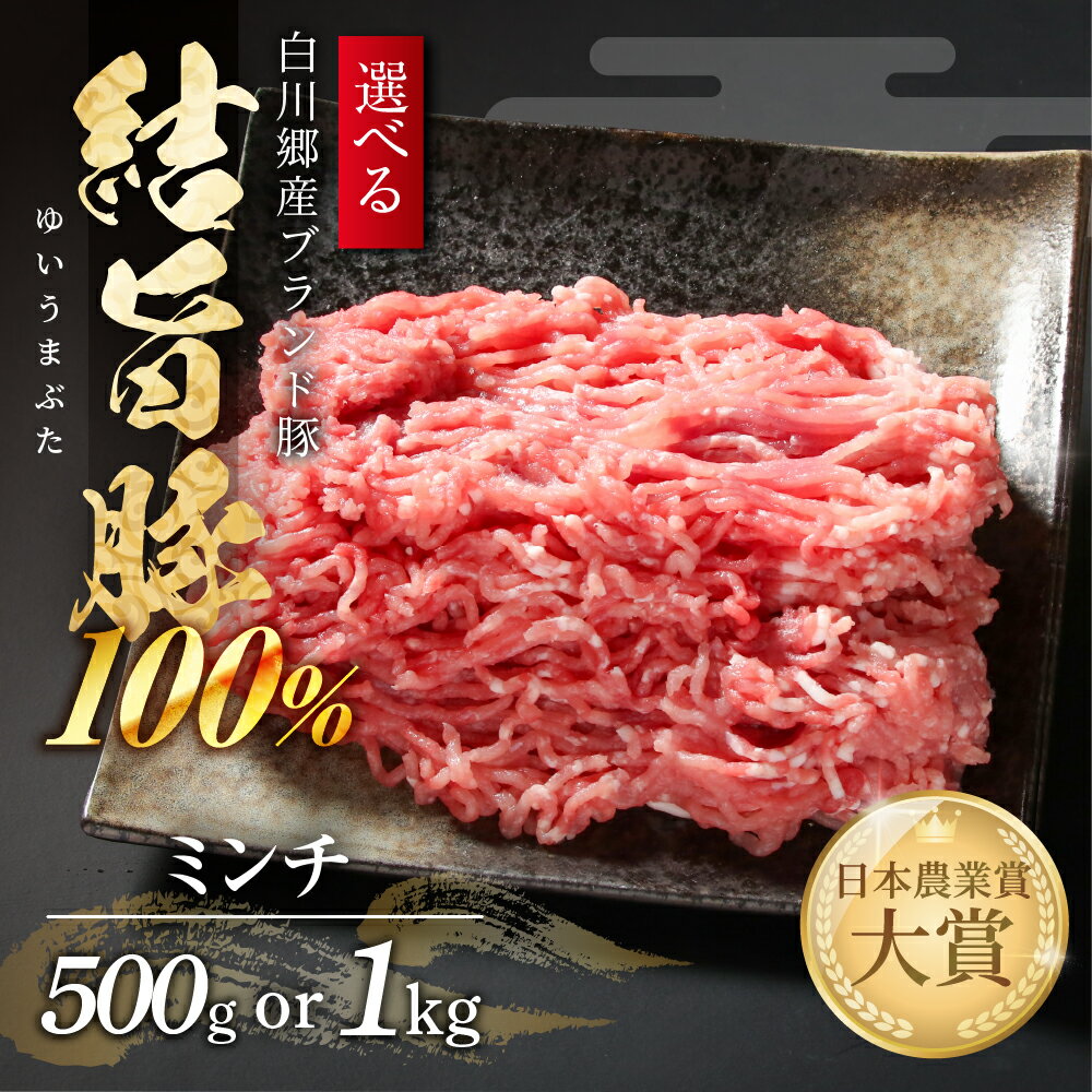 【ふるさと納税】【年内発送】選べる 結旨豚 ミンチ 500g or 1kg (500g×2) 冷凍真空パック | 肉 お肉 豚肉 国産 鍋 お鍋 白川郷 岐阜県...