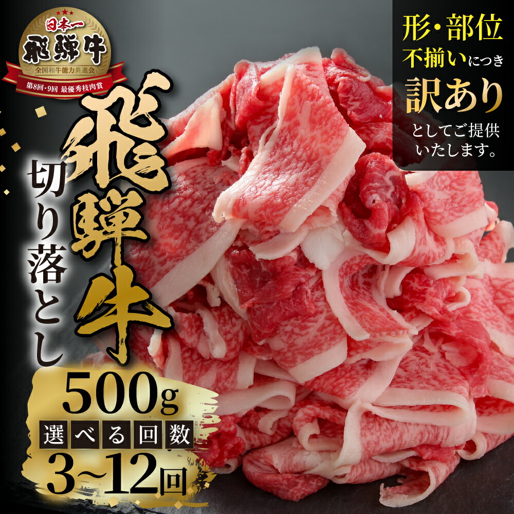 [定期便]選べる お届け回数 3回 6回 12回 訳あり 飛騨牛 切り落とし 500g 肉 飛騨牛 定期 切落し 飛騨高山ミート 30000円 60,000円 120,000円