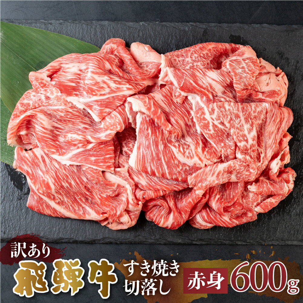 【ふるさと納税】訳あり 飛騨牛 すき焼き用 切落し 600g 切り落とし すき焼き 赤身 肉 牛肉 お肉 和牛 冷凍 岐阜県 部位お任せ 形 不揃い 国産 ブランド牛 17000円 [S544]