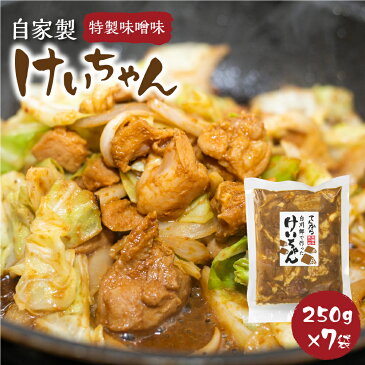 【ふるさと納税】白川郷 自家製 けいちゃん 250g×7袋セット 鶏肉 味付け肉 味噌味 焼肉店オリジナル 簡単おかず 冷凍 味付き 郷土料理 白川村 てんから アウトドア BBQ 10000円 一万円 [S287]