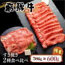 【ふるさと納税】期間限定 増量 飛騨牛 すき焼き [雅] 霜降り肉 赤身肉 食べ比べ 合計600g 小分け ギフト 贈答用 牛肉 黒毛和牛 ギフト 30000円 [S341]･･･