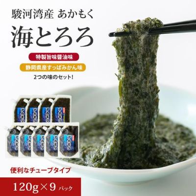 【ふるさと納税】駿河湾産 味付 あかもく 海とろろ【醤油味 すっぱみかん味】おすすめセット 120g 9パック 無添加 アカモク 静岡県静岡市 ギバサ 海藻 冷凍 小分け 海鮮 海産物 【 国産 湯通し…