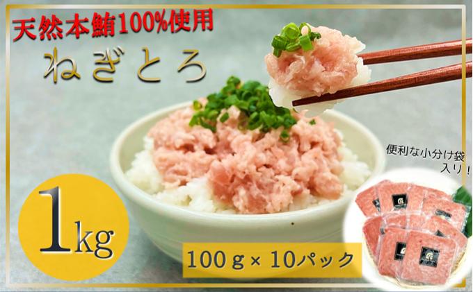 【ふるさと納税】天然本鮪 ねぎとろ 計1kg：100g 10パックセット【静岡市清水】冷凍 マグロ たたき ネギトロ丼 手巻き寿司 小分け 即席 海の幸 【配送不可：離島】　【 魚貝類 海鮮 寿司ネタ 便利 】