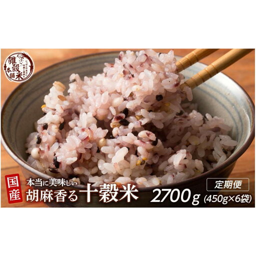 【ふるさと納税】【3ヶ月定期便】胡麻香る十穀米(450g×2袋)【合計2700g 全6袋】 | 雑穀米 雑穀 お米 玄米 栄養 健康 おすすめ 人気 送料無料 【ふるさと納税】【3ヶ月定期便】胡麻香る十穀米(450g×2袋)【合計2700g 全6袋】 | 雑穀米 雑穀 お米 玄米 栄養 健康 おすすめ 人気 送料無料
