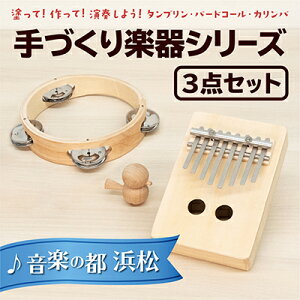 【ふるさと納税】塗って！作って！演奏しよう！ 手づくり楽器シリーズ3点セット タンブリン、バードコール、カリンバ 【雑貨】