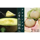 【ふるさと納税】クラウンメロン山等級 2玉【桐箱入】【配送不可:離島】 果物類 メロン青肉 フルーツ 桐箱入り