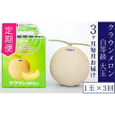 【ふるさと納税】【定期便×3回】クラウンメロン 並（白）1.4kg 1玉　【定期便・果物類・メロン青肉・クラウンメロン・メロン・3か月・3回・フルーツ】