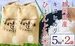 【ふるさと納税】ひよんどり米10kg（5kg×2個）　【お米・ひよんどり米・米・キヌヒカリ・10kg】 画像1