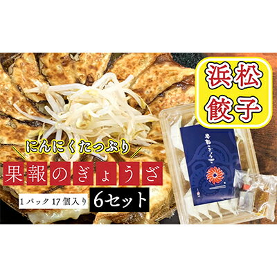 【ふるさと納税】浜松餃子 果報のぎょうざ 1パック(17個入り)6セット(合計102個)冷凍 加工品 惣菜 中華 点心 おかず おつまみ 冷凍餃子 一品 キャベツ 多め 甘め ニンニク パンチ 休日 夕飯