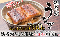 【ふるさと納税】浜名湖うなぎ蒲焼（小丼用）計750g 【訳あり】サイズ不揃い15～18袋　【 加工品 養殖 老舗 手焼き 蒲焼 百貨店 ギフト カット 湯せん レンジ 美味しい 冷凍 食べきり 便利 簡単 調理 】･･･ 画像1