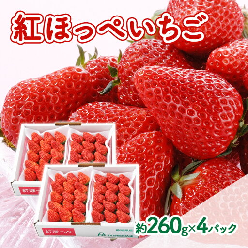 【ふるさと納税】【2026年1月中旬より順次発送】紅ほっぺいちご 約260g×4パック【配送不可:離島】 お届け:2026年1月中旬~2月下旬 【ふるさと納税】【2026年1月中旬より順次発送】紅ほっぺいちご 約260g×4パック【配送不可:離島】 お届け:2026年1月中旬~2月下旬