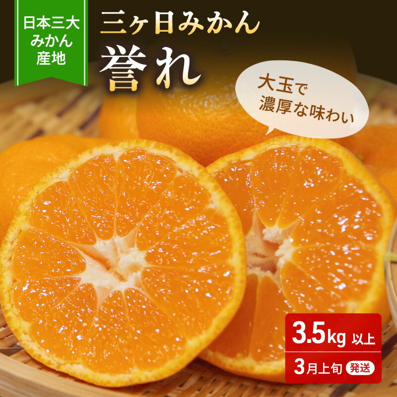 [2026年3月上旬頃より順次発送]三ヶ日みかん 誉れ 3.5kg以上 みかん ミカン 蜜柑 誉れみかん 三ヶ日 果物 くだもの フルーツ 旬の果物 旬のフルーツ 柑橘 柑橘類 糖度 静岡 浜松市[配送不可:離島] お届け:2026年3月上旬〜3月中旬まで