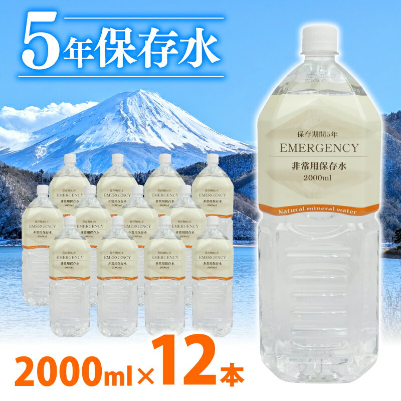 水 ペットボトル 2L × 6本 2ケース 計12本 ミネラル ウォーター 天然水 非常用 保存水 飲料水 防災 備蓄 長期保存水 備蓄水 備蓄用 非常災害備蓄用 災害用 避難用品 防災グッズ 静岡県 沼津市
