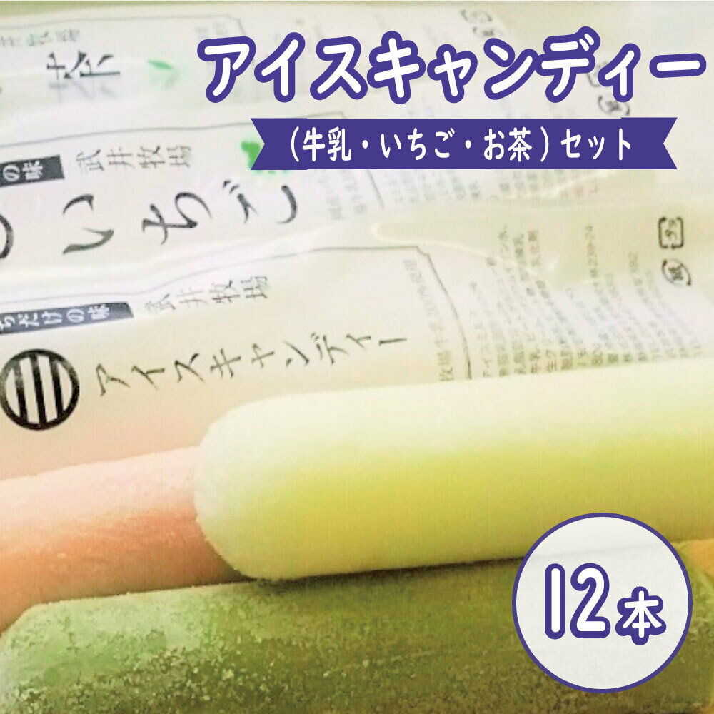 【ふるさと納税】 アイスクリーム アイスキャンディー 12本セット 牛乳 お茶 いちご味