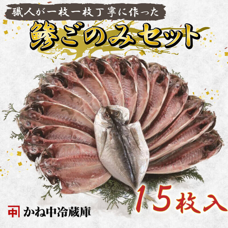 干物 魚 あじ ひもの 鯵ごのみ 15枚 中サイズ セット 沼津 送料無料