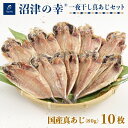  干物 魚 一夜干し 沼津の幸 真あじ 80g 10枚 セット 真鯵 (B)