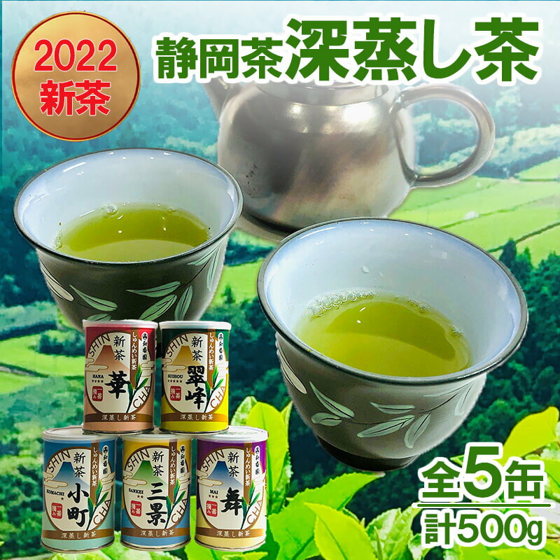 【ふるさと納税】 【2022年静岡新茶】茶専門店40年余ロングセラー極上の深蒸し新茶100g×5缶セット（2022年5月中旬より順次発送予定）