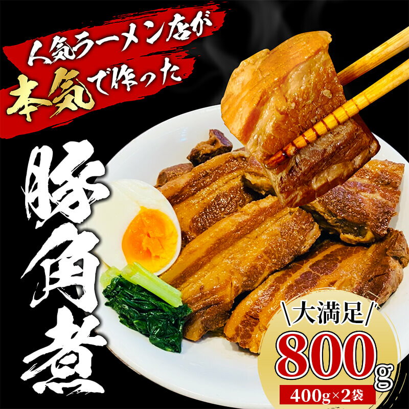 【ふるさと納税】 豚 角煮 800g 400g x 2パック 小分け セット 豚肉 ブロック 豚バラ 豚の角煮 ラーメン 煮豚 冷凍のサムネイル