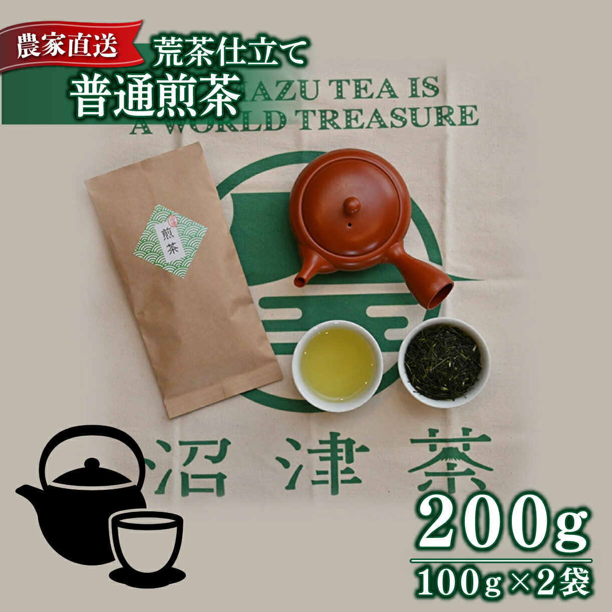 【ふるさと納税】 新茶 100g 2袋 合計200g 普通 煎茶 2023年産 農家直送 お茶 茶葉 静岡のサムネイル