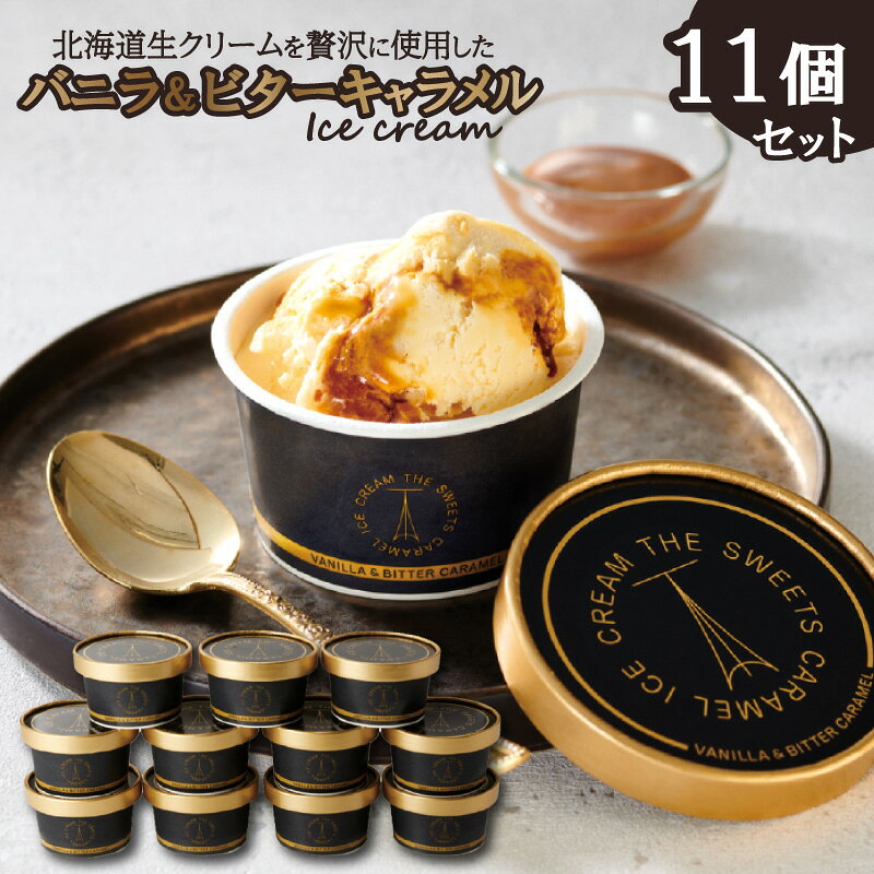 北海道 生クリーム 使用 バニラ & ビター キャラメル アイスクリーム 11個 セット スイーツ アイス セット キャラメル バニラ ギフト 贅沢 プチ贅沢 スウィーツ ご褒美 アイスクリーム 人気 ランキング 美味しい