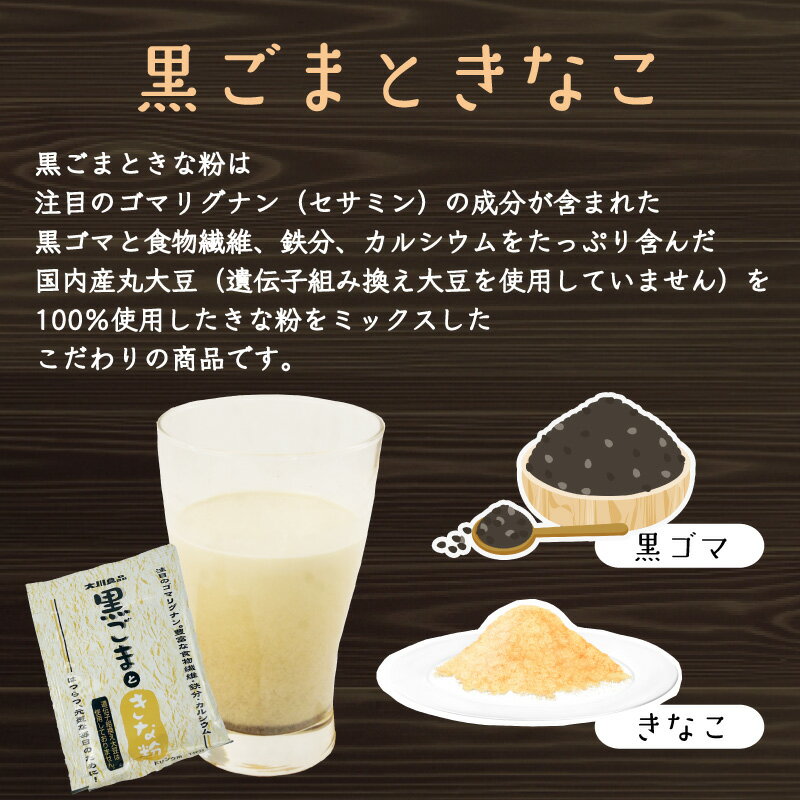【ふるさと納税】 黒ごま と きな粉 15 g × 30 袋 ( 計 450g ) ドリンク お菓子 スイーツ シェイク スムージー 黒ゴマ ごま ゴマ カルシウム 食物繊維 鉄分 大豆 国産