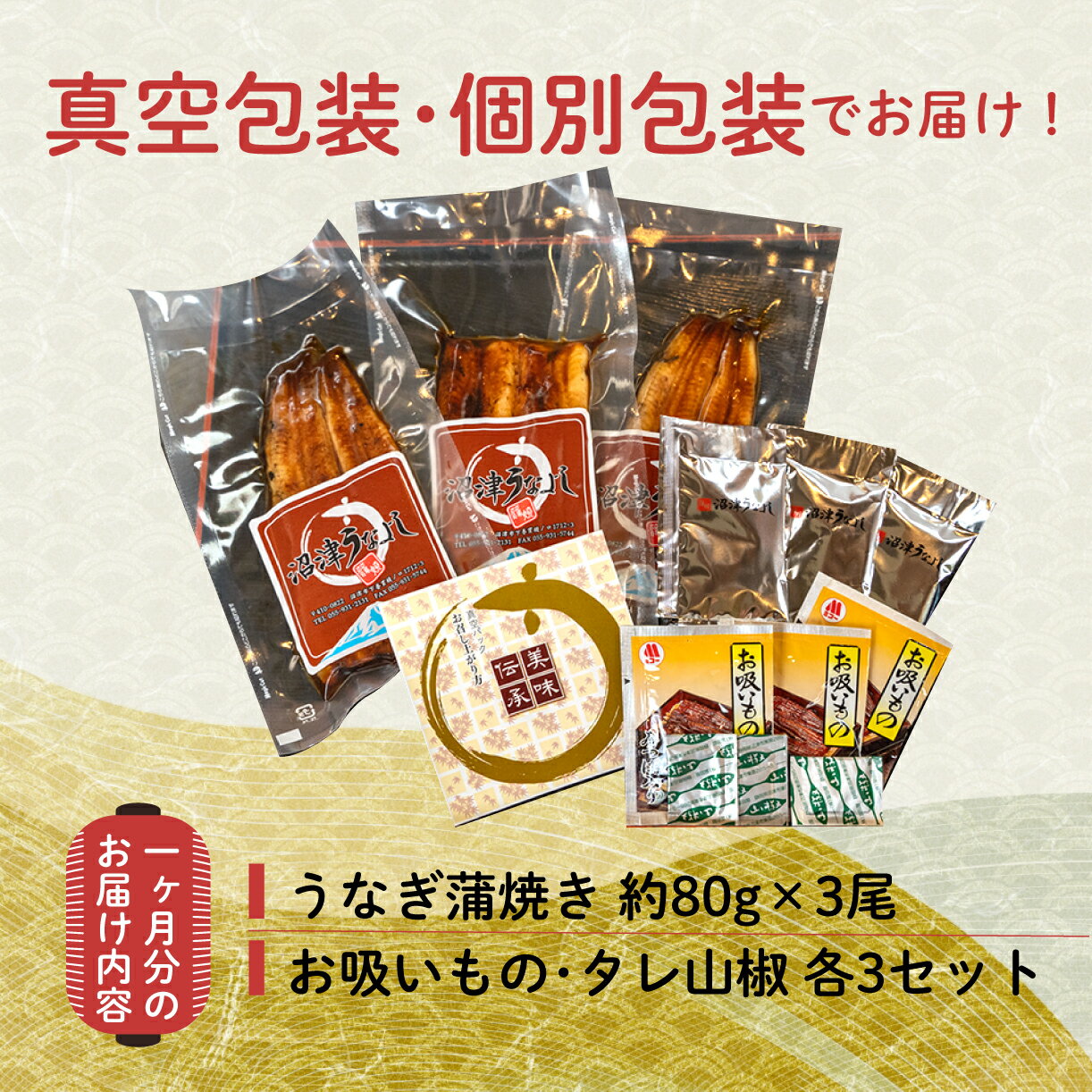 【ふるさと納税】 定期便 年 3回 うなぎ 鰻 蒲焼 国産 240g 3人前 小サイズ 真空 小分け 丑の日 沼津 うなよし