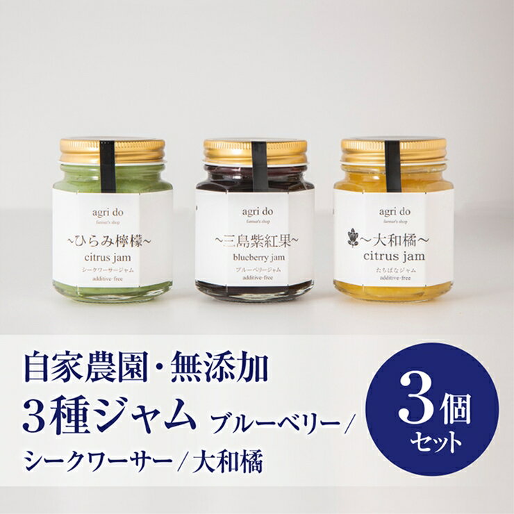 1位! 口コミ数「1件」評価「5」agri do無添加ジャム3個入り　ブルーベリー　ひらみ檸檬　大和橘【agri do無添加ジャム3個入り ブルーベリー ひらみ檸檬 大和橘 ･･･ 