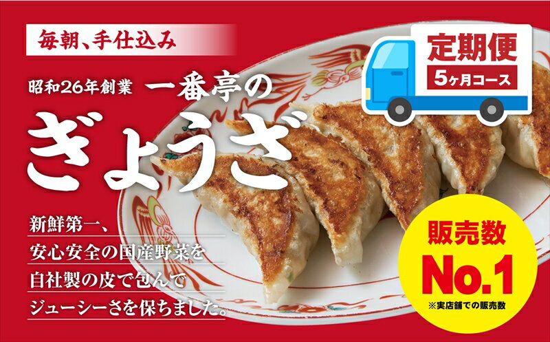 【ふるさと納税】 定期便 5ヶ月 冷凍餃子 63個 21個入り× 3箱 手仕込み 老舗 一番亭 モチモチ 皮 野菜 たっぷり 豚肉 満足感 手軽 晩ごはん 家族...